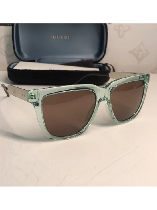 ✨ Brand New Gucci GG0976S 002 Sunglasses – Green Mint with Brown Lenses ✨ main image 5